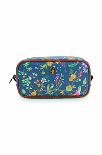 PiP Studio [W] Cosmetic Bag Square Small Petites Fleurs Dark Blue 20x10.5x7.5cm