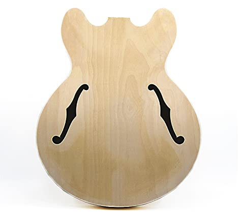 DIY Bausatz E-Gitarre Der ES-335-Punkt-Jazzgitarrenkörper Besteht Aus Massivholz Mit Ahornsperrholz Auf Den Rücken- Und Seitenwebel Unvollendeter Gitarrenbausat