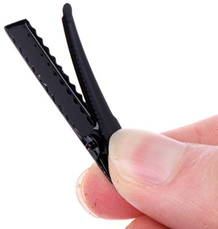 KAMONDA Pinces Crocodile, 10 pièces Pince Crocodile à Une Broche en métal Noir Pinces à Cheveux Barrette arcs Bricolage 4 cm, 4 cm x 0,6 cm