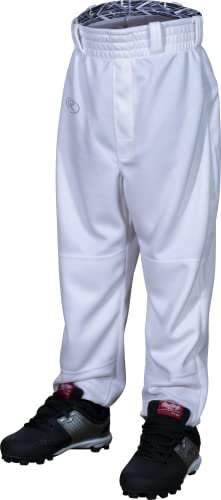 Rawlings | REMIX | T-Ball & Youth | Baseball & Softball | Game/Practice Pants | White/Black | X-Small
