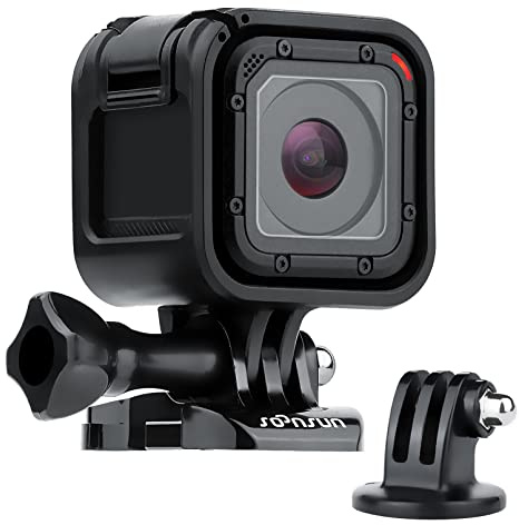 SOONSUN Custodia per fotocamera GoPro Hero 5/4 Session, con staffa a sgancio rapido, vite a testa zigrinata e adattatore per treppiede