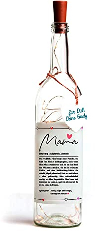 Himmelsflüsterer - LED Flaschenlicht Nr. 1 Definition mit süßem Definitions-Spruch | Mama Geschenk | Dekoflasche mit LED Beleuchtung | Geschenke für Mama Geburtstag | inkl. Batterien