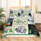 Camper-Bettwäsche Vintage-Kabine Bettbezug 135 x 200 cm für Kinder Mädchen Camping, Cartoon-Camp Reise Auto Dekor, Rustikale Schlafzimmerdekor im Landhausstil