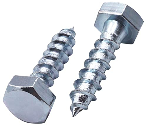 SKIR'CO (30 Stück) DIN 571 verzinkter Stahl Sechskantkopf Holzschrauben M10 x 40 mm, Schrauben, Sechskantschraube, Schlüsselschrauben