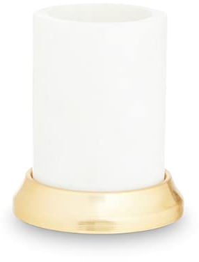 Premier Housewares White Marble Tumbler for Bathroom/Robust Marble Tumbler for Storage/Stylish And Unique Marble Tumbler W10 x D10 x H12cm Weight 0.802kg