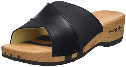 Woody Damen Lucy Holzschuh, Schwarz, 39 EU
