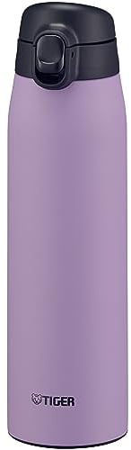 Bouteille isotherme Tiger MCT-K 600 mL Self-Locking One-Push, ouverture one-push, verrouillage automatique, sans BPA, conservation froid 24h et chaud 12h, conçue au Japon, couleur lilas