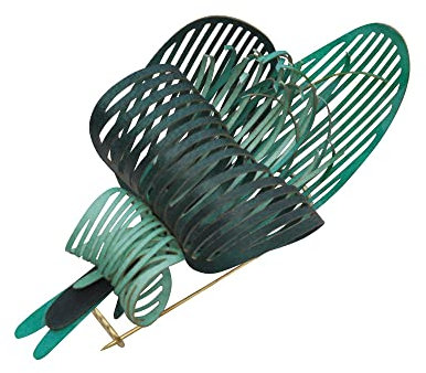 LES POULETTES BIJOUX - Broche Laiton Algas en Cuir - Turquoise