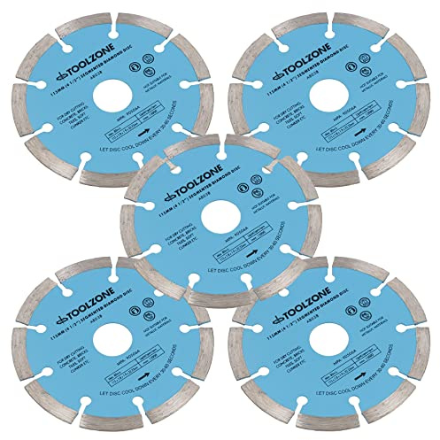 115mm 4-1/2in Segmented Diamond Cutting Disc Blade Stone Brick Angle Grinder 5pc