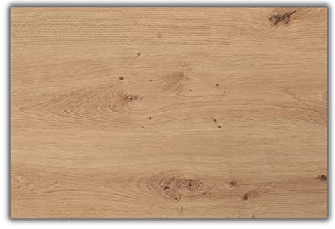 bümö Tischplatte 120x80 cm in Asteiche, Schreibtischplatte aus Holz, Holzplatte, Spanplatte kratzfest beschichtet, ABS-Kante, 120 kg Tragkraft für DIY Homeoffice Schreibtisch & mehr