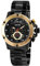 Raptor Limited Soheib Herren-Uhr Chronograph Edelstahl Leuchtzeiger Analog Quarz RA20350 (schwarz schwarz)
