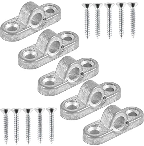 Norskskin 5 x Metall Vorzelt-Ösen Wandösen Waagerecht für Wohnwagen Wohnmobil Zelt-Öse Camping Silber 8 mm Dornöffnung aus Zinkguss