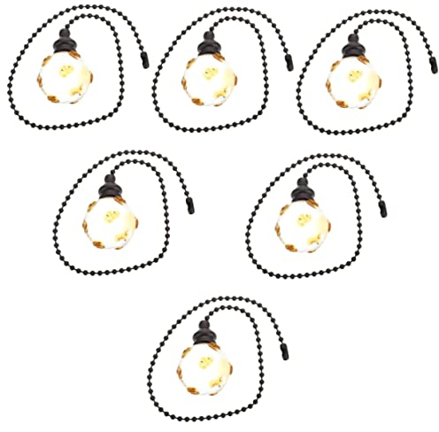 LIFKOME 6 Stk Beleuchtung Swirl Pendelleuchte Kettenverzierung Des Deckenventilators Rückspiegel Auto Charme Verlängerung Der Kristallzugkette Deckenlampe Glas Amerikanischer Stil