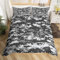 Schwarz Grau Weiß Camouflage Bettbezug Set S Größe Abstrakte geometrische Gitter Camo Bettwäsche Set Kinder Jungen Männer Teens Armee Camo Tröster Abdeckung Moderne Quilt Cover,1 Kissenbezug