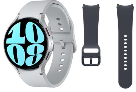 Samsung Galaxy Watch6 Bluetooth, 44 mm + Correa de recambio - Smartwatch, Control de Salud, Seguimiento Deportivo, Plata (Versión Española)
