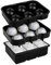 ASAB Pack of 2 Silicone Ice Cube Trays with Lid BPA Free Non Breakable Ice Cube Trays for Freezer Space Saving Groove Design Black Silicone Ice Cube Moulds for Cocktail Drinks Milk (Silicone Large)