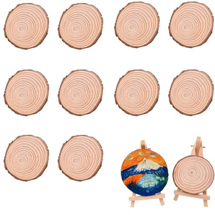 10 Trucioli di Legno, Sottobicchieri, Lavagne, Decorazioni per Piatti, Fai Da Te, Pannelli Rotondi Senza Fori, Decorazioni per la Casa in Legno