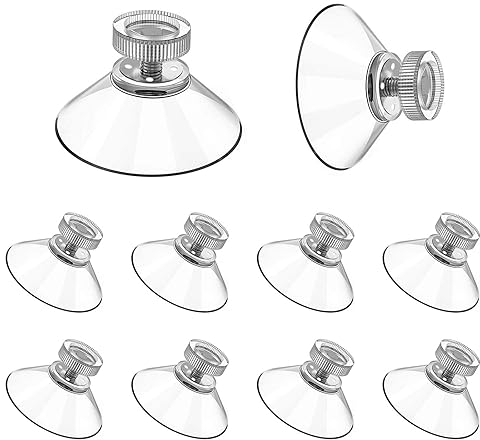 10pcs Ventosas Redondas de Plástico，32mm Transparente Ventosas Con Tuerca Moleteada Para Baños, Superficies Lisas, Vidrio, Etc.Ventosas De Vidrio Con Tornillo Para Colga Ventosa de Pvc