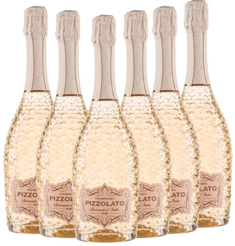 Rosé Spumante Extra Dry Pizzolato Schaumwein 6 x 0,75l VINELLO - 6 x Weinpaket inkl. kostenlosem VINELLO.weinausgießer