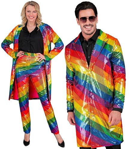 W WIDMANN MILANO Party Fashion - Party Fashion Pailletten Mantel, Party Outfit, Jacke, Disco Fever, Animal Print, Festival, Faschingskostüme