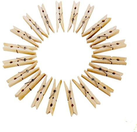 Pmnzdy 60 Stück Wäscheklammern Holz Klammer Holzklammern aus Bambus Holzwäscheklammern Nachhaltige Unbehandeltem Klemmen Holz Clip zum Basteln Projekten Fotoaufhängen und Wäscheaufhängen 6cm