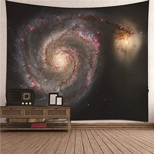 CEVAN Wandbehang Anime Wanddekoration Klein Galaxie Und Schwarzes Loch Bilder Wandbehang Wandteppich Tapisserie Tuch Kunst Dekorationen Decke Wandbehang Stoff Schwarz Rot 350x250cm