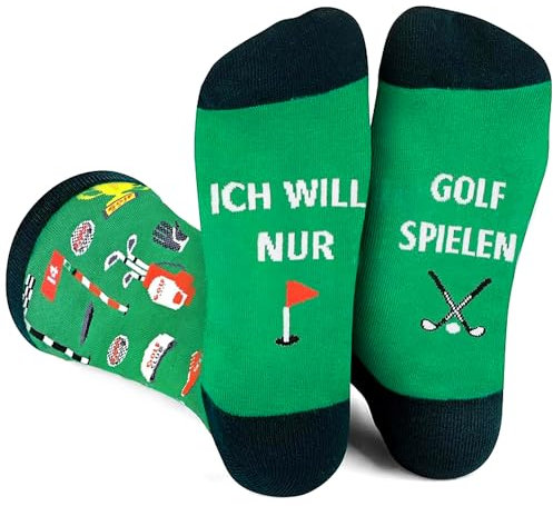Piroo Lustige Geschenke für Männer Geburtstag Golf Socken Herren Geschenk Lustige Socken mit Spruch auf Sohle Witzig Weihnachten kleinigkeiten Adventkalender Füllung