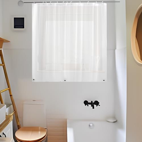 ABSENK Tenda da doccia impermeabile per finestra interna della doccia, tenda per finestra del bagno in plastica impermeabile resistente vinile PEVA con ganci, gelo setoso, 40 x 36 cm