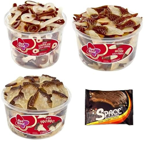 3 Dosen Red Band Mix/Cola Schnuller/Cola Hechte/Fido Dido + Space Keks von Onlineshop Bormann