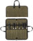 Chefs Knife Roll Bag, 16OZ Waxed Canvas Knife Bag, Portable 7 Slots Knife Case, Multi-function Cutlery Knives Pouch Holder Knife Wrap Wallet Storage Bag for Home Kitchen Traveling Camping (Army Green)