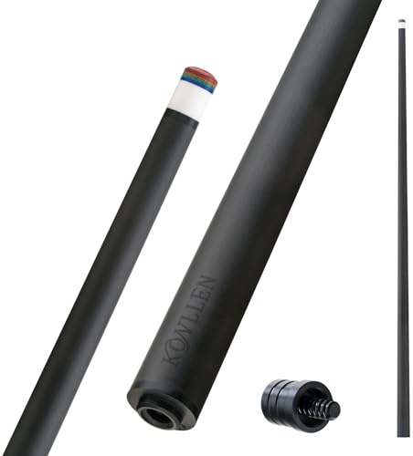 KONLLEN Taco de billar de fibra de carbono (Uni-Loc y 3/8 x 8), punta de 12 mm de alto rendimiento, eje de repuesto de baja flexión para carambola y billar de piscina