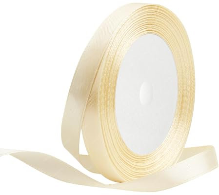 Beige Satinband 10mm x 22 Meters Stoffbänder für Geschenkverpackungen, Blumensträuße, Kunsthandwerk und Hochzeitsdekoration