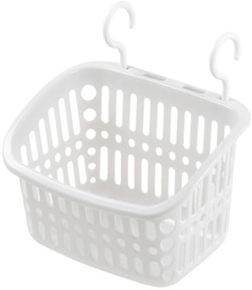 Buachois Cesta de almacenamiento de plástico para colgar, pequeña cesta colgante para baño, cocina, ducha, dormitorio, organizador de almacenamiento montado en la pared para baño, cocina,