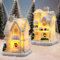 GAROMIA Weihnachtsdorf Beleuchtung Weiß 2 Stück Mini Lichthaus Gästehaus Wichtelhaus mit Licht Weihnachtshaus Deko Weihnachten Kleine Haus Deko Weihnachtsdeko Innen Mini Weihnachtsstadt Garten﻿