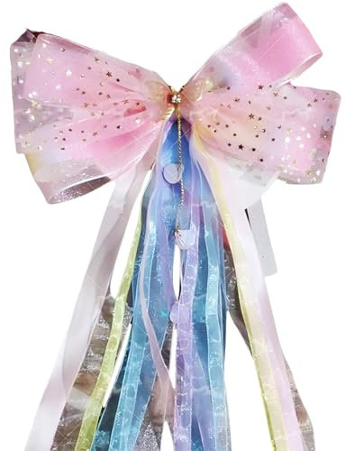 Geschenk Schleife Rosa, 60×15cm Schultütenschleife mit Geschenkband, Fertig Gebunden Geschenkschleife für Mädchen, Dekoschleifen für Geschenke Tüten Zuckertüten zum Basteln Dekorieren Verzieren