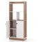 CASART Wooden Bookcase with Doors, 140cm Tall Bookshelf Storage Cabinet with Open Shelves & Anti-Toppling Devices, Free Standing Display Shelf Storage Unit for Living Room Bedroom Study