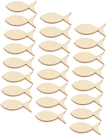 VILLCASE 50stücke Teiliges Holzfische Zum Basteln Naturbelassene Fisch-deko Für Diy-kunstprojekte Vielseitige Fisch-holzplatten Zum Bemalen Und Kreative Wanddekoration Im Küstenstil