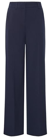 b.young BYDanta Damen Hose Stoffhose Weites Bein mit Bundfalten Gürtelschlaufen Eingrifftaschen Stretch Regular Fit, Größe:34, Farbe:Copenhagen Night (194020)