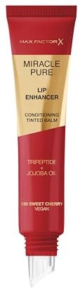 Max Factor Miracle Pure Lip Enhancer, 030 Sweet Cherry, Conditioning Tinted Lip Balm, Glossy Colour Tint, With Jojoba Oil & Tripeptide, Vegan