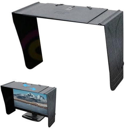 Inscrip Monitorhauben Sonnenschutz, Sonnenschutz für Laptops, Verstellbare Monitorhaube, Faltbare Abdeckung, Bietet Schutz Der Privatsphäre, passt für praktisch alle Laptops von 17 bis 27 Zoll