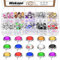 Wokape Assortiment de 200 clous à strass de 8 mm, 10 couleurs éblouissantes, perles en cristal éblouissantes, rivets à tête cloutée, rivets décoratifs punk en cuivre, rivets décoratifs pour loisirs
