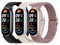 AidorMax 3 Pezzi Cinturino Intrecciato Compatibile con Xiaomi Smart Band 9/Xiaomi Smart Band 8, Cinturini in Tessuto Elastico Regolabile per Mi Band 9/Mi Band 8