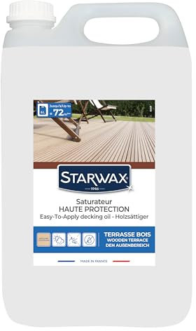 STARWAX - Saturateur Haute Protection 6L- incolore - Gros Format - Protège et nourrit en Profondeur Les Fibres du Bois - Résistant aux intempéries - Séchage Rapide - sans Odeur - Jusqu'à 72m²