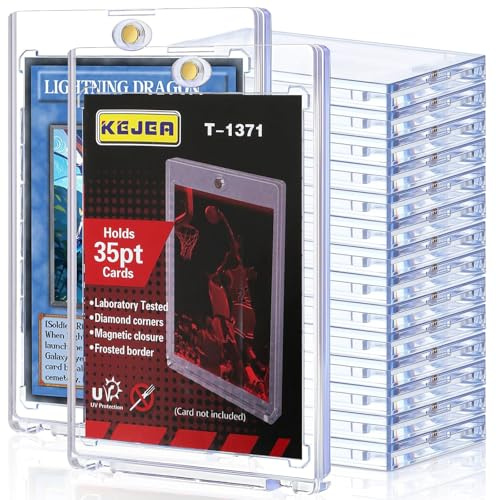 TTYSHIP® 16 Stück 35PT Magnetic Card Holder, Magnetischer Kartenhalter | Transparente Kunststoff, UV-Schutz, Magnetic Card Holder für Standard-Karten, Fußballkarten, Sportkarten