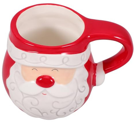 TIDTALEO Ceramic Santa Claus Mug Festive Christmas Cup Decorative Cartoon Design for Holiday Gifting for Home Use and Seasonal Celebrations