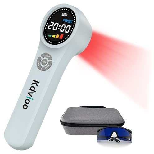 Kdvioo Red 𝑳ight 𝗧herapy Device for 𝑷ain 𝙍elie𝖿, 16x660nm 4x980nm 4x810nm, Portable Near Inƒrared 𝑳ight Wand for Muscle Relaxation, Handheld Cold 𝑳ight Th𝖾rapy Machine for Pets Dog Cat at Home