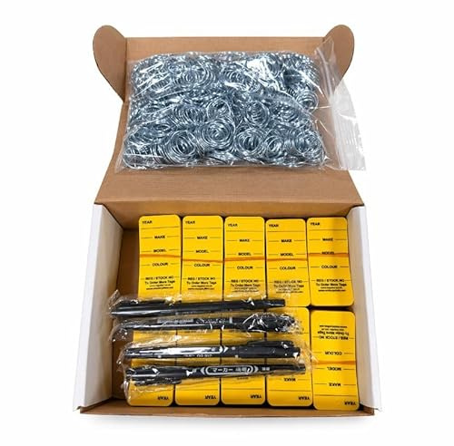 1000 Yellow Car Key Tags - Identify Your Vehicle/Van/Car/Commercial/Caravan
