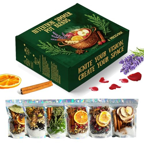 Intention Simmer Pot Blends, Simmer Pot for Stove Potpourri, Reiki-Infused Simmer Pot Potpourri Kit for Cozy Home Aroma, Meditation & Ritual Spaces-6pcs/set (ALL MIX)