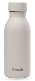 Qwetch - Bouteille Isotherme 350 ml Sable - ICON - Gourde Ultra-Compacte & Élégante en Inox Recyclé - 24h Froid/12h Chaud - Étanche & Nomade