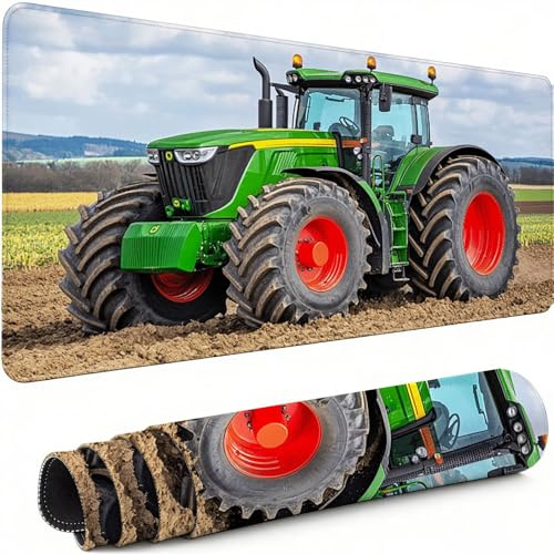 Mouse Mat Tractor Mouse Pad Large 900 x 300 x 3 MM XXL Mousepad with Stitched Edges and Non-Slip Rubber Base, Keyboard Mousemat Car Desk Pad, for Gaming Office Decor Accessories, Gifts for Men C-6802